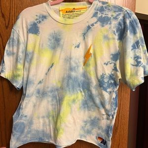 Aviator Nation tie dye boyfriend Lightning bolt shirt